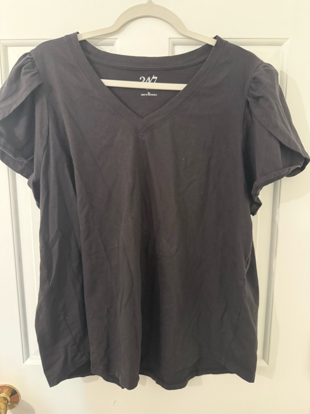 Maurices Black V-Neck Short Sleeve Top
